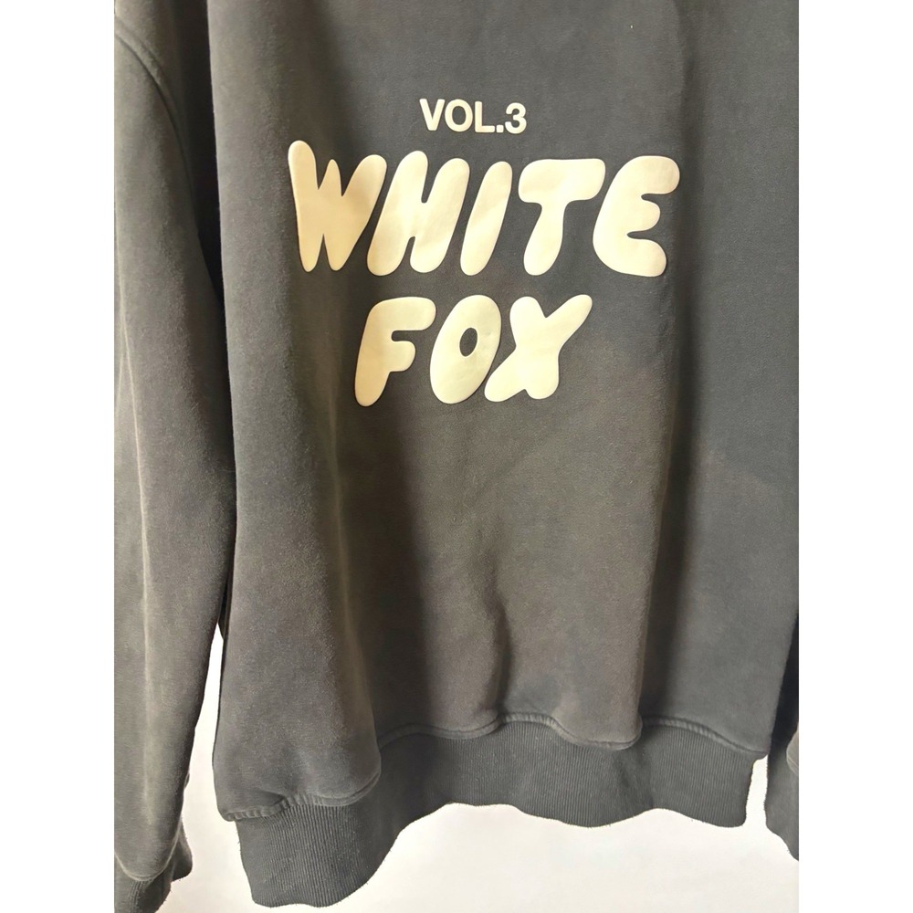 White Fox Vol.3 Black Women’s Large Pullover Hoodie Logo Graphic Fleece Cotton